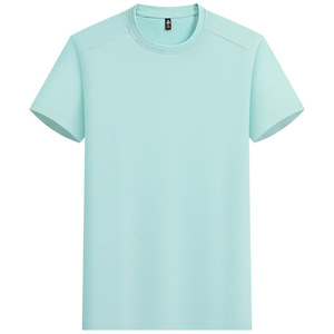 Customized 180g Ice Silk T-Shirt Round Neck Short Sleeve Solid Color Polyester Workwear Leisure Wear Wuhan - Product Image 4