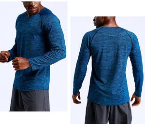 2025 <span class=keywords><strong>da</strong></span> uomo a manica lunga Fitness <span class=keywords><strong>palestra</strong></span> <span class=keywords><strong>da</strong></span> corsa Tshirt a compressione rapida e asciutta leggera a buon mercato sport tinta unita maglia Slim Fit 180g - Product Image 6