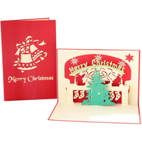 Carte de Noël pop-up 3D personnalisée Carte cadeau de sapin de Noël joyeux pour les enfants Voeux parfait pour les vacances