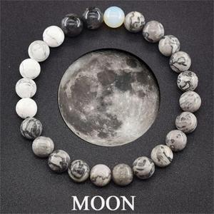 Perle d'énergie universelle en pierre naturelle Soleil Mercure Vénus Terre Lune Mars Jupiter Saturne Uranus Neptune Pluton Bracelet perlé - Product Image 6