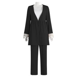 Conjunto <span class=keywords><strong>de</strong></span> Pantalones <span class=keywords><strong>de</strong></span> Dos Piezas con Flecos Casuales Musulmanes, Ropa Musulmana Retro Medieval para Mujer, Traje <span class=keywords><strong>de</strong></span> Pantalón <span class=keywords><strong>de</strong></span> Dos Piezas, Atuendos Cómodos <span class=keywords><strong>de</strong></span> Otoño - Product Image 3