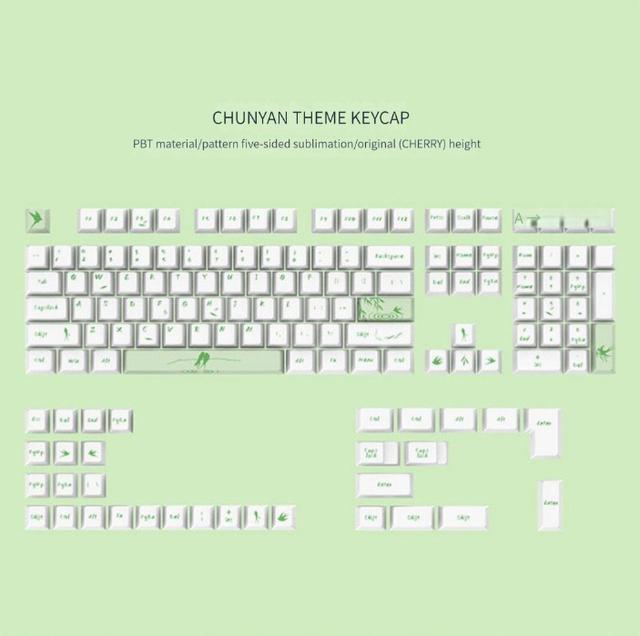 AFLION Custom Iso-De Jellyfish Jojo Kawai PBT Sublimation Printed Keycap Crystal Case Holder Set Injection Mold  Switch