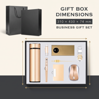 Ensemble Cadeau de Bureau Promotionnel de Luxe : Tasse Isotherme, Sèche-cheveux et Parapluie – Articles Personnalisables en Gros Direct Usine