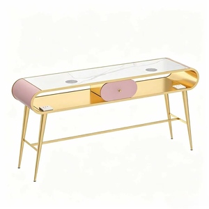 Juego de Mesa y Silla de Manicura de Alta Gama para una Persona, Mesa de Manicura Moderna de Mármol con Aspiradora - Product Image 6