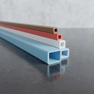 **12mm Rigid <b>PVC</b> Square Profile Plastic Extrusion <b>Strip</b> for Furniture Wall Panel Ceiling Interior Decoration Edge Trim Custom - Product Image 1