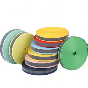 Cheap Hot Sale Sustainable Custom PP Strap <b>Webbing</b> Nylon Reflective Yarn Jacquard Ribbon - Product Image 1