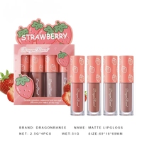 Rouge à lèvres crème mat velours, gloss minéral waterproof, non-collant, végétalien, personnalisable, cerise, Guangdong, taille standard 2,4g*4 pour