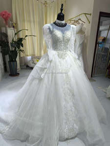 S2673N 2026 Nuevo Vestido de Novia de Lujo con Cola Larga, Estilo Princesa, Manga Larga, con Cuentas, de Alta Calidad - Product Image 4