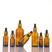Usine directe 5ml 10ml 15ml 20ml 30ml 50ml 100ml flacon compte-gouttes en verre d'huile essentielle ambre impression de logo personnalisé