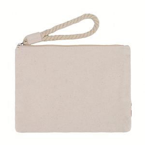 Custom Logo Toiletry Pouch Organic Zipper Cosmetic Bag with Zipper <b>Rope</b> - Product Image 1
