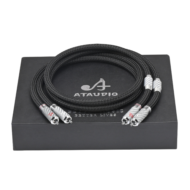 HiFi Coaxial OCC Silver Plated PVC Jacket Dual RCA to Dual RCA Male Audio Cable for DVD Amplifier DAC Speaker Microphone