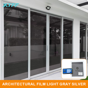 Película Arquitectónica para Ventanas de Visión Unidireccional de PTFE Gris Plateado, Protección Solar y Privacidad, para Cristales - Product Image 1
