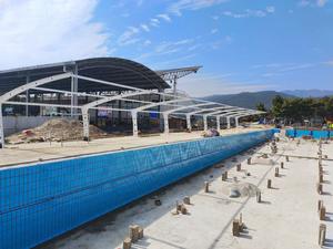 Abri de stationnement extérieur à structure membranaire avec matériaux PVC et acier, borne de recharge <span class=keywords><strong>pour</strong></span> véhicules électriques et auvent d'usine - Product Image 5