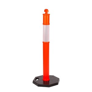 Poteau de signalisation routière en plastique de 60 cm, réfléchissant, flexible, pour la signalisation routière extérieure - Product Image 1