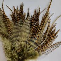 Fliegen binde materialien 4-6 ''10-15cm Gefärbte natürliche Grizzly Hahn federn Grizzly feder für Haar verlängerung Ohrring Fliegen fischen