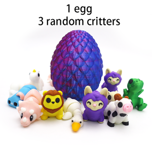 Ensemble d'œufs de résurrection d'animaux imprimés en 3D colorés, jouets créatifs et tendance, figurines décoratives, cadeaux et ornements - Product Image 4
