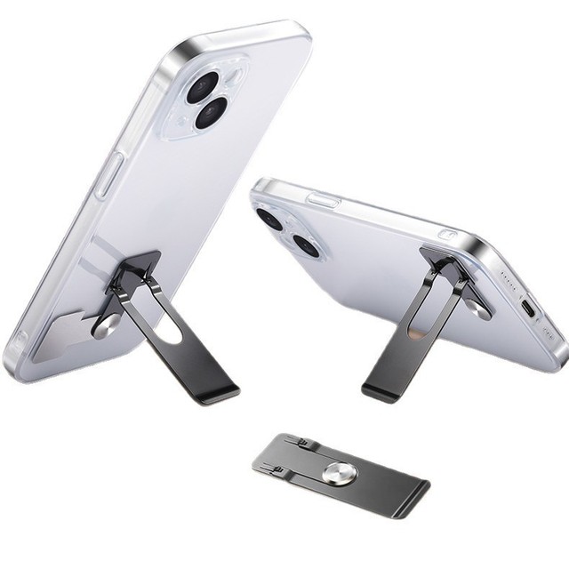 YANJIN Ultra-thin Invisible Portable Phone Stand for ; 360 Rotation Metal Folding Frame Lay Desk Creative Design