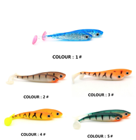 Leurres souples de pêche Cheery WT30 T-tail 7cm/2.1g, leurres souples artificiels Shad, tête de jig, appâts souples en silicone pour la pêche