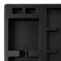 Barquette antistatique en PET noir pour composants électroniques, emballage thermoformé, boîtes d'emballage personnalisées en plastique