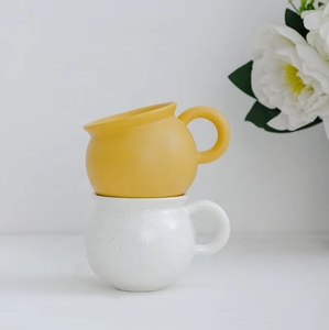 Tasses en porcelaine FENN <span class=keywords><strong>de</strong></span> haute qualité 300 ml – Mignonnes tasses à <span class=keywords><strong>café</strong></span> en céramique ventrues pour cadeaux - Product Image 1