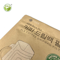 Emballage à fermeture éclair en papier kraft écologique pour accrocher les filtres à café Pla Pochette Stand Up Sacs à fermeture éclair