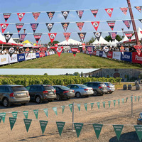 Drapeaux de festival personnalisés imprimés, formes triangulaires, carrées et irrégulières, bannière publicitaire légère et économique pour fêtes en intérieur