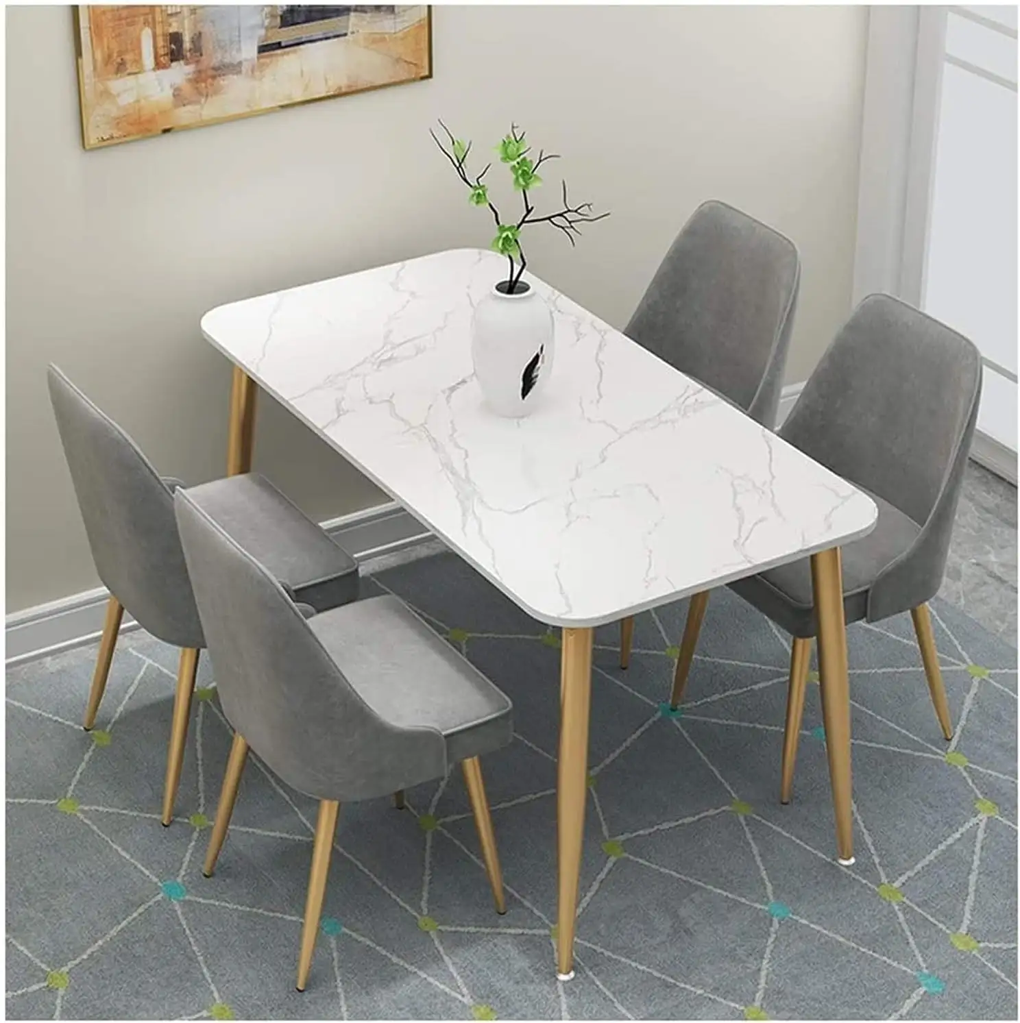 Betterhome Venta caliente juego de mesa de comedor con cuatro sillas de madera barato comedor conjuntos de muebles de interior