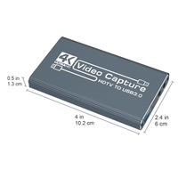 Tarjeta Capturadora de Video USB 3.0 para Juegos en Metal, 1080P 60fps 4K HDTV, Equipo de Transmisión en Vivo con 2 Cables para PC y Laptop