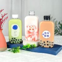 Bouteilles en plastique PET jetables de 400 ml, 500 ml, 600 ml, 1000 ml pour jus et thé à bulles avec bouchon, y compris une bouteille de thé au lait de 1 litre