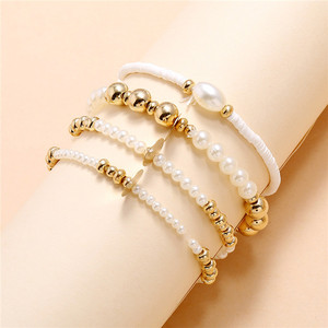 Korean Imitation Pearl size plastic beaded Bracelet jewelry for girls kids - Product Image 4