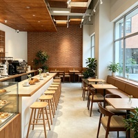 Bar de café de luxe sur mesure, adapté au design intérieur de café.