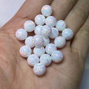 Wholesale Ball Opal <b>Beads</b> 2mm 3mm 4mm 5mm 6mm Synthetic Fire Opal Full Hole/Half Hole/Without Hole Opal Stone Price - Product Image 5