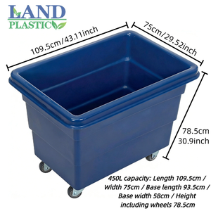 Conteneur à <span class=keywords><strong>linge</strong></span> en plastique PE recyclable de 450 L, robuste, avec roues, pour la gestion du <span class=keywords><strong>linge</strong></span> dans les hôtels et les hôpitaux - Product Image 2