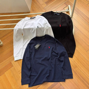 Nuova T-shirt Ralph RL Autunno 2025 in Cotone Traspirante con Ricamo, Maniche Lunghe e Collo Tondo per Uomo e <span class=keywords><strong>Donna</strong></span> - Product Image 2