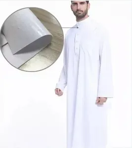 Dur saoudien arabe Thobe musulman hommes Abaya islamique vêtement chemise entoilage tissu tissé entoilages doublures