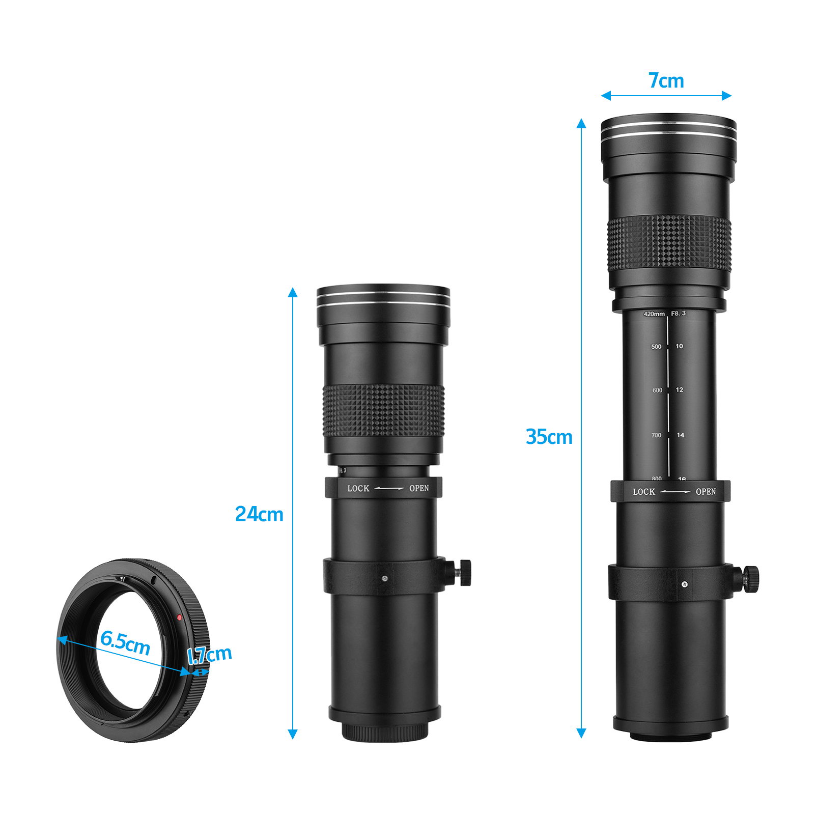 420-800mm f/8.3-16 Telephoto Zoom Lens for Sony DSLR