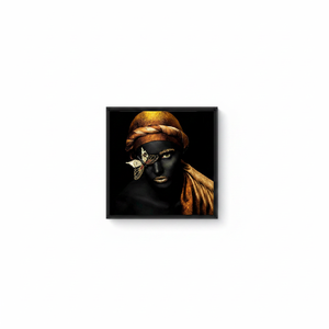 Elegant African Woman Gold Butterfly Canvas Print Wall Art,<b>BLACK</b> <b>FRAMED</b> CANVAS - Product Image 2
