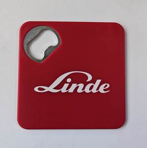 Sous-verre carré décapsuleur multifonctionnel en ABS, couleur unie, avec logo imprimé, en stock – Meilleures ventes - Product Image 3