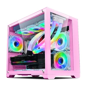 Lovingcool 2024 ออกแบบใหม่Mid Tower M-ATX ITX PCกรณีRGB Gamingคอมพิวเตอร์เดสก์ท็อปตู้สําหรับขายส่ง