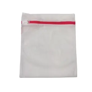 Pink Zipper Foldable Polyester Laundry Wash Bag Home Storage Laundry Wash Bag Custom Lingerie Bag For Washing Machine