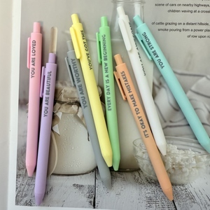 Confezione da 8 penne per citazioni ispiratrici con inchiostro colorato in plastica penna Gel per fare clic su penna regalo per insegnante di diploma di matrimonio - Product Image 5