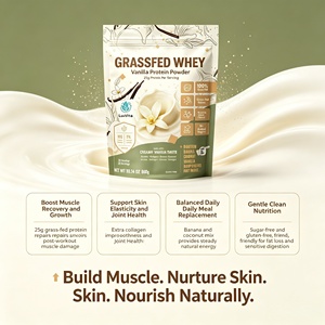 Poudre de Smoothie Protéiné avec 25g de <span class=keywords><strong>Whey</strong></span> de Bovin Élevé en Pâturage et 10g de Collagène, Champignons Fonctionnels, Saveur Crème Vanille ODM/OEM - Product Image 4