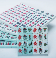 Tuiles de Mahjong Shenji sur mesure en mélamine style jade, à thème dessin animé, emballage en boîte PVC entièrement personnalisable pour jeux d'échecs