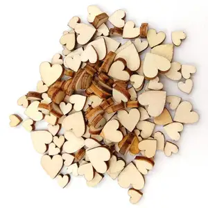 Borsa artigianale decorazione fai da te dipinta globale Mini Logo in legno a forma di cuore Love PE 100% forma di cuore naturale eco-friendly personalizzato