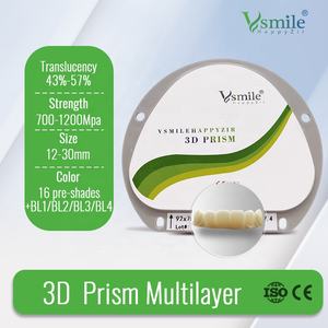 Vsmile Zirkonia Tandheelkundige 3d Prisma Meerlagige Zirkonia Schijf Cadcam Blok Tandheelkundige Lab Super Doorschijnendheid Tandheelkundige Zirkonia Schijf - Product Image 6