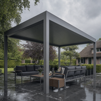 Pergola extérieure Jiake imperméable avec revêtement en poudre, toit à lames motorisé en aluminium pour jardin, balcon, luxe