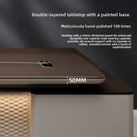 Bureau de direction en L moderne avec chaise et armoire latérale – Mobilier de bureau commercial
