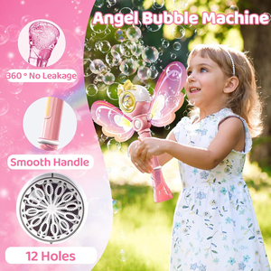 Regali di natale giocattoli estivi per bambini automatico illuminano la bacchetta a bolle <span class=keywords><strong>con</strong></span> le ali macchine a bolle per il partito - Product Image 3