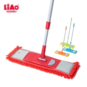 LiAo Economical Multi Colors 40cm Chenille Sweeping Dust Magic Microfiber Flat Mop For Wet Dry Floor Cleaning