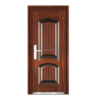 Design rustique gris verre trempé aluminium encadré français avant en acier porte battante Crittal porte en verre pour l'intérieur